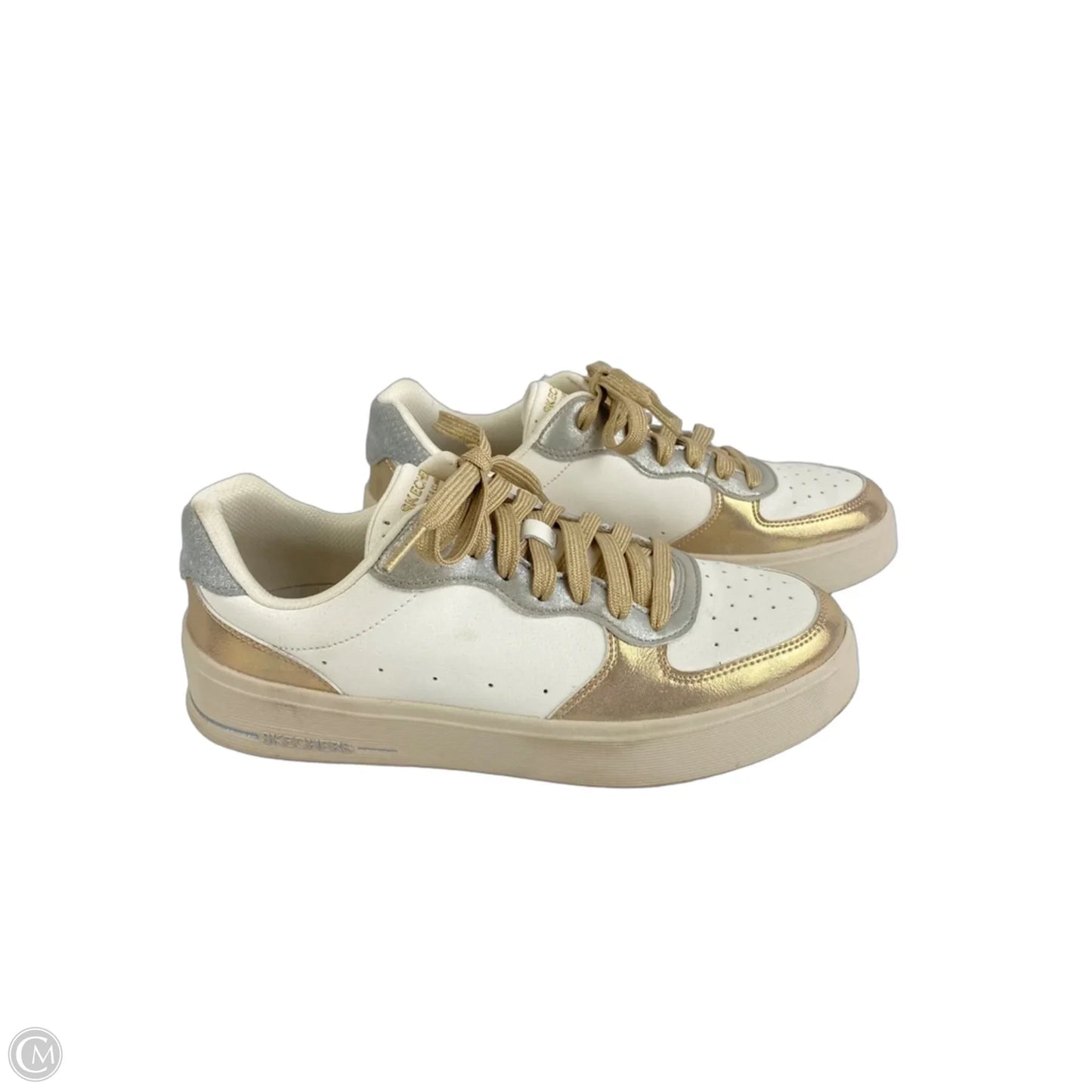 Shoes Sneakers By Skechers In Gold, Size: 8