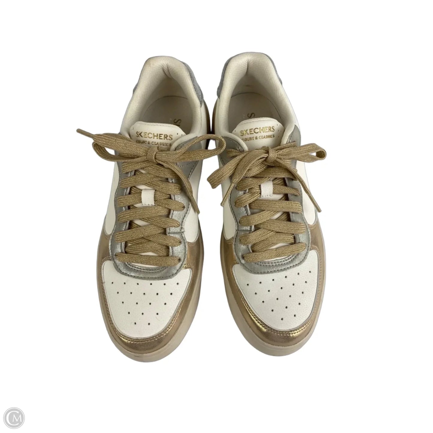 Shoes Sneakers By Skechers In Gold, Size: 8