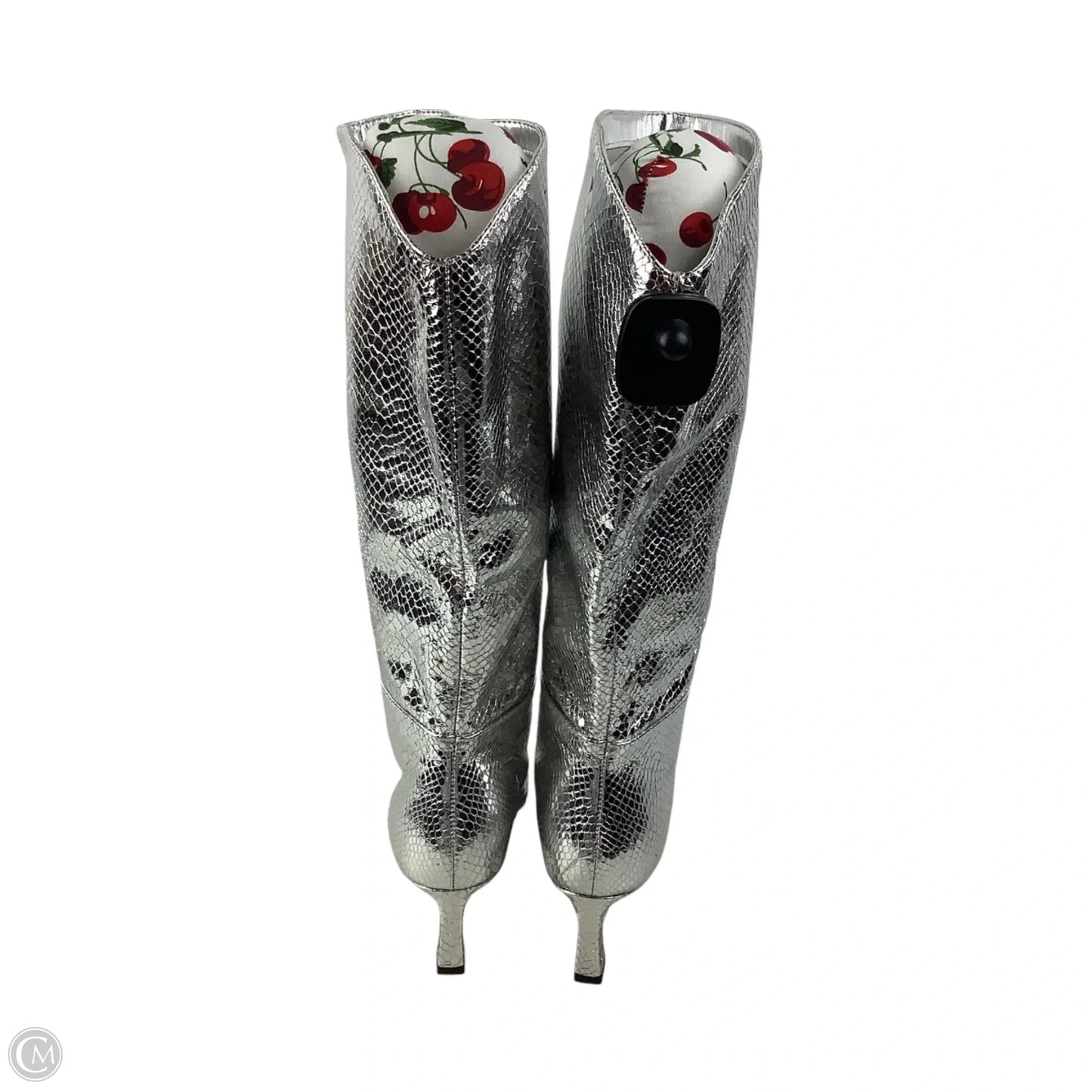 Boots Knee Heels By Steve Madden In Silver, Size: 8