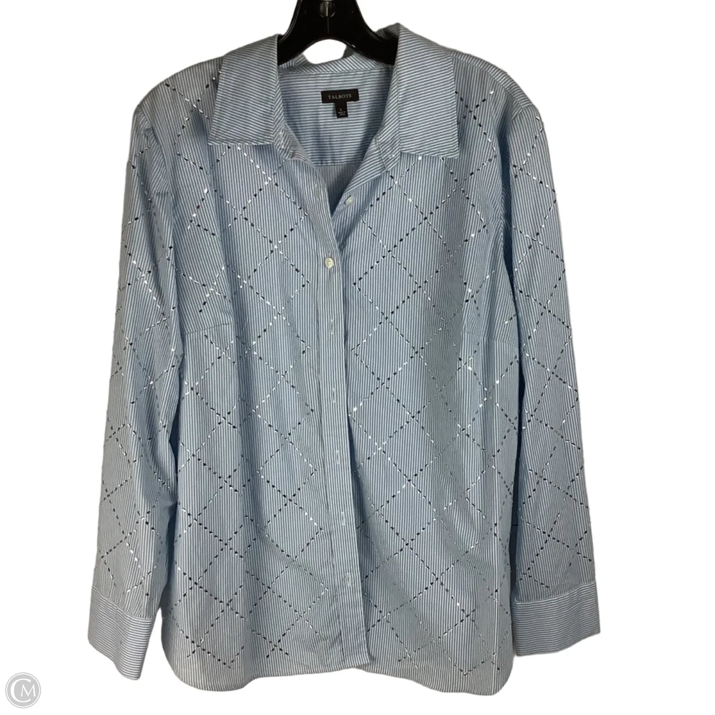 Top Long Sleeve By Talbots In Blue, Size: L