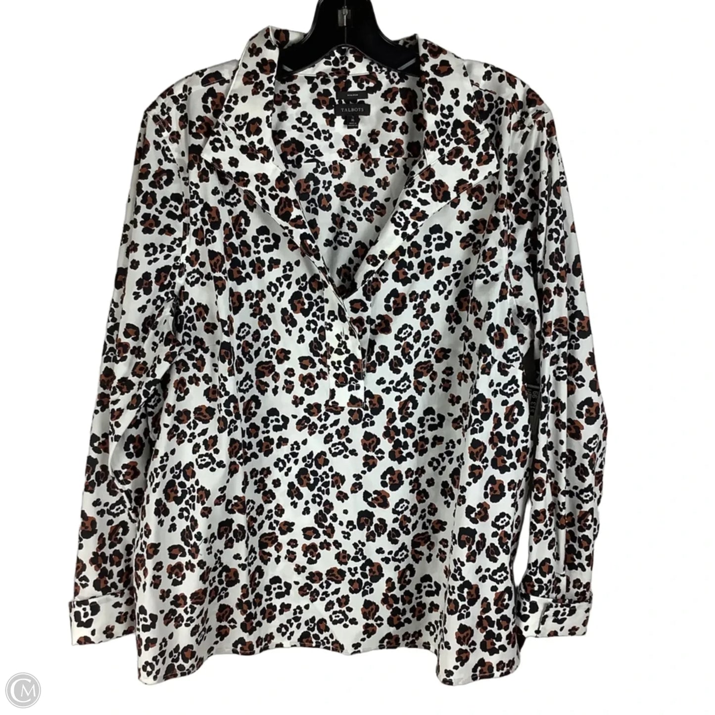 Top Long Sleeve By Talbots In Animal Print, Size: Xl