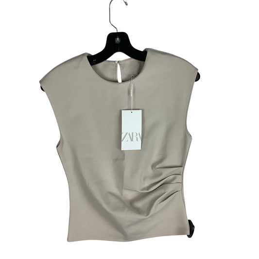 Top Sleeveless By Zara In Beige, Size: M