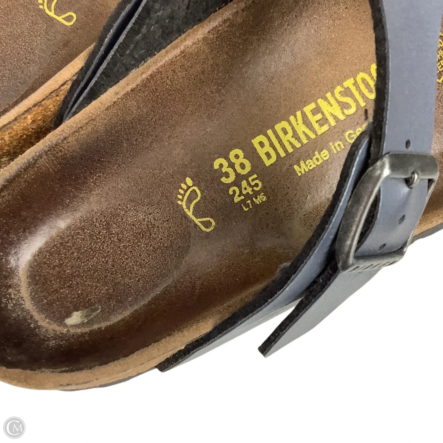 Sandals Flats By Birkenstock In Navy, Size: 7 (38)