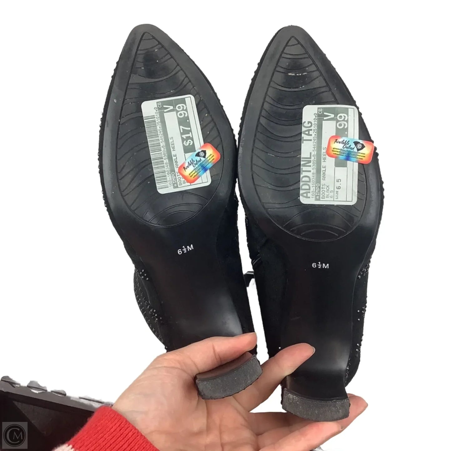 Boots Ankle Heels By Impo In Black, Size: 6.5