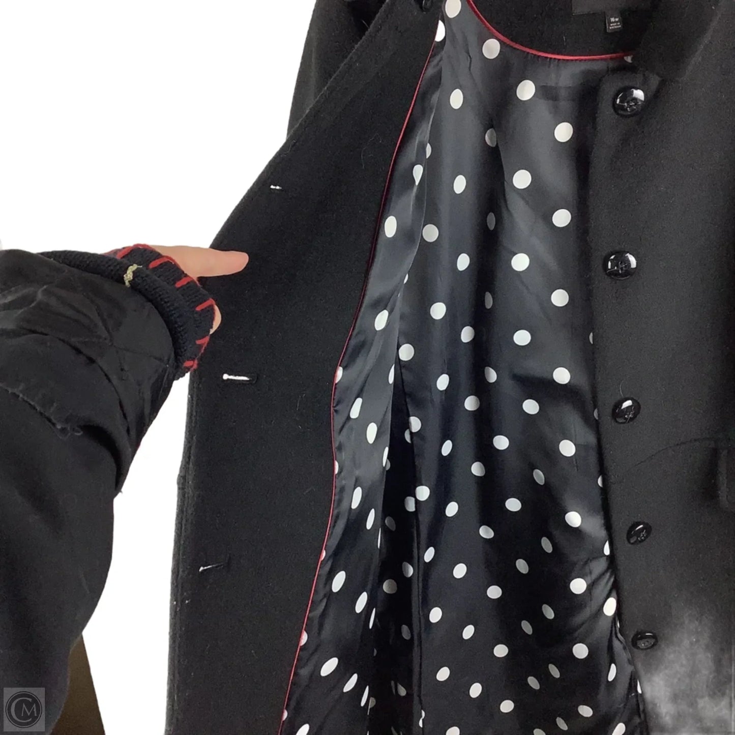 Coat Peacoat By Talbots In Black, Size: 16