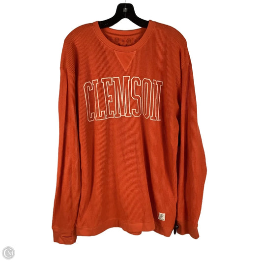 Top Long Sleeve By Pressbox In Orange, Size: M