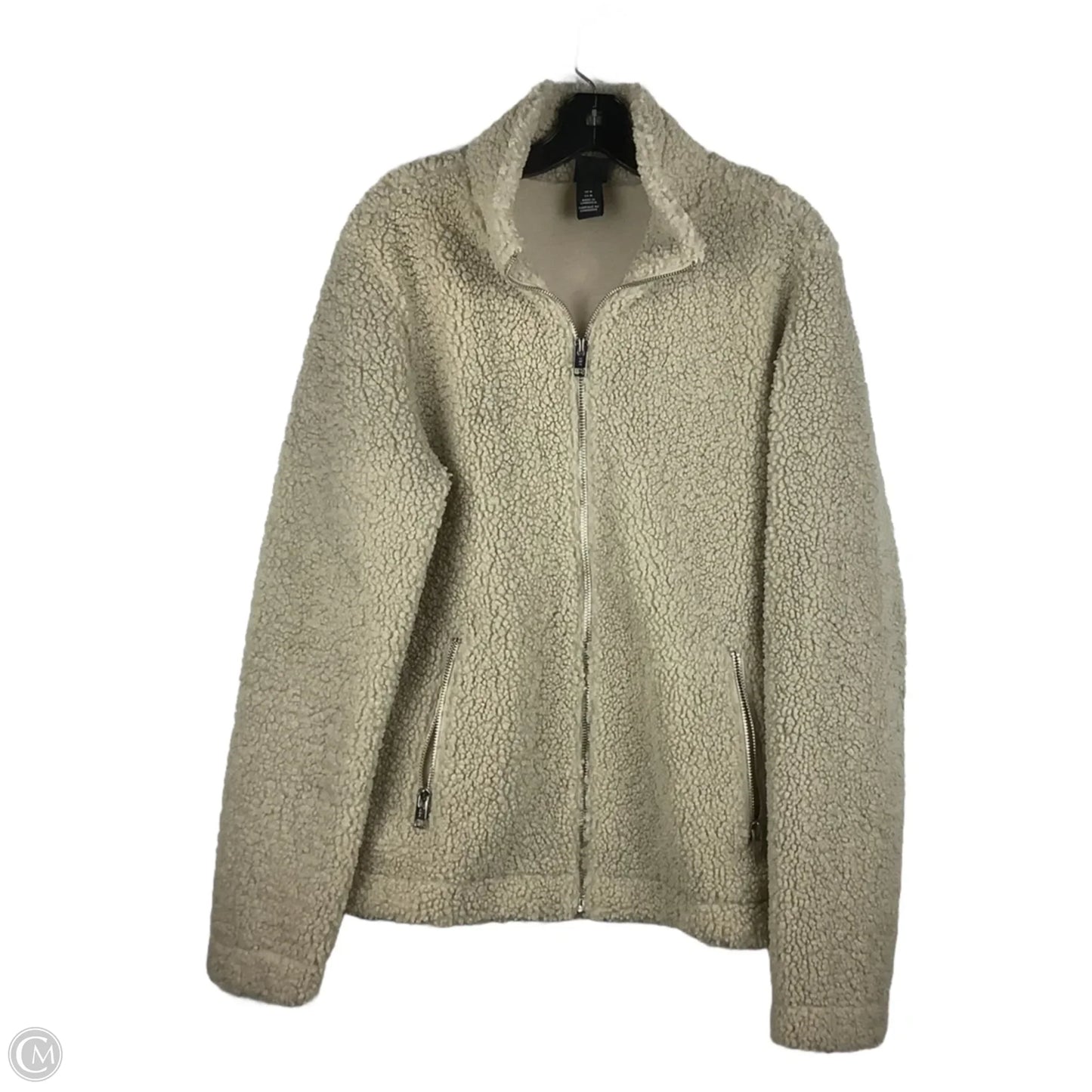 Jacket Faux Fur & Sherpa By H&m In Beige, Size: M