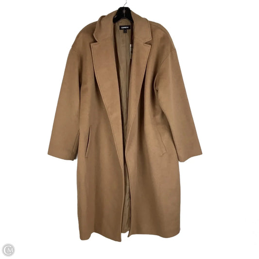 Coat Wool Blend By Express In Brown, Size: L