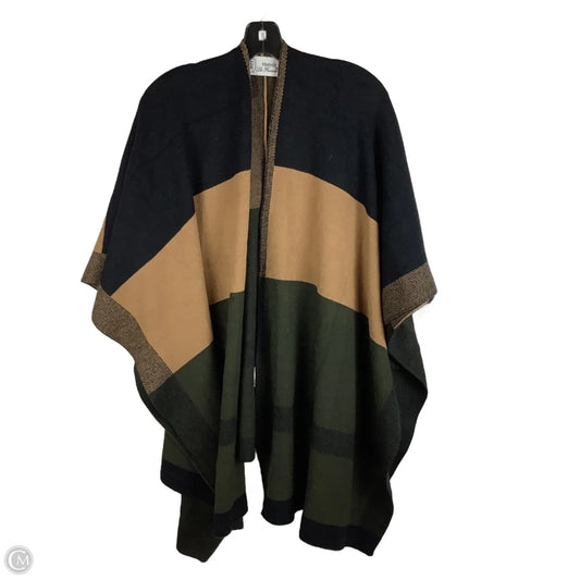 Poncho By Clothes Mentor In Black & Brown, Size: One Size