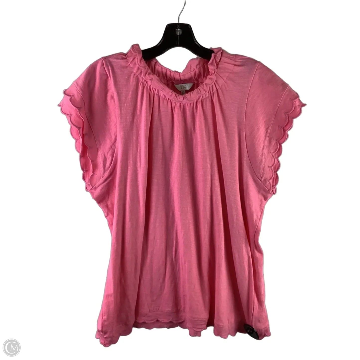 Top Short Sleeve Basic By Crown And Ivy In Pink, Size: Xxl