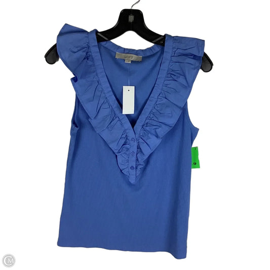 Top Sleeveless By Loft In Blue, Size: M