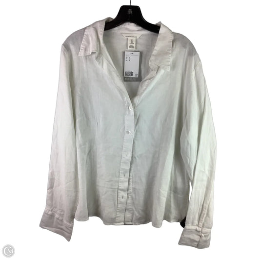 Top Long Sleeve By H&m In White, Size: L