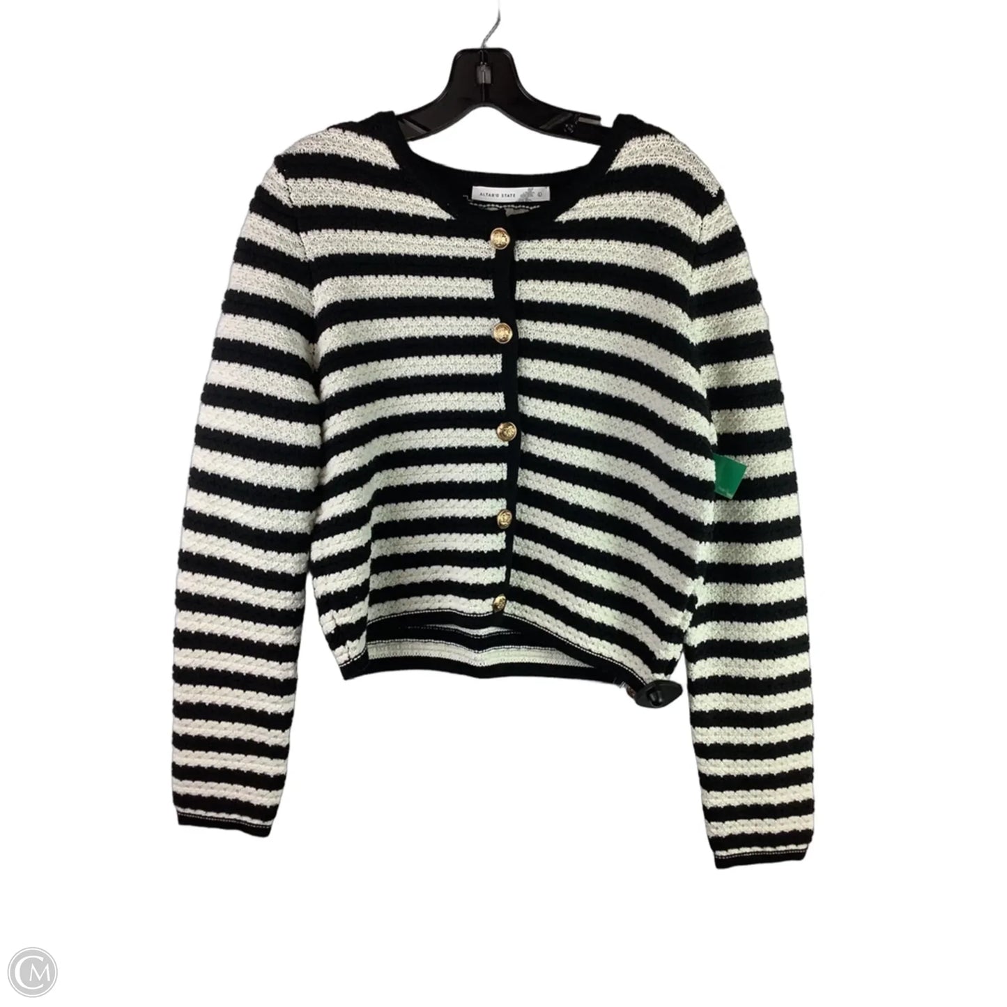 Sweater Cardigan By Altard State In Black & White, Size: L