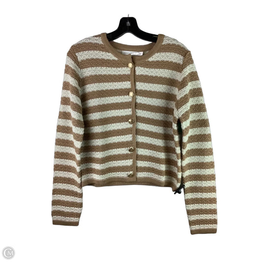 Sweater Cardigan By Altard State In Brown & Cream, Size: L