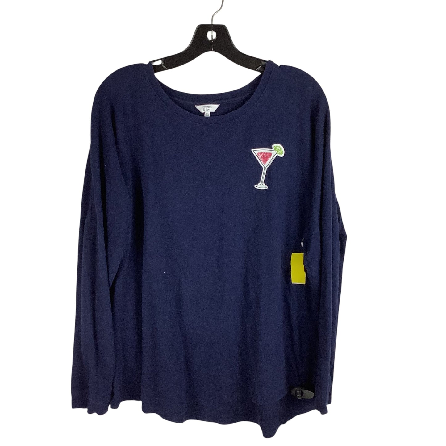 Top Long Sleeve By Crown And Ivy In Navy, Size: Xl