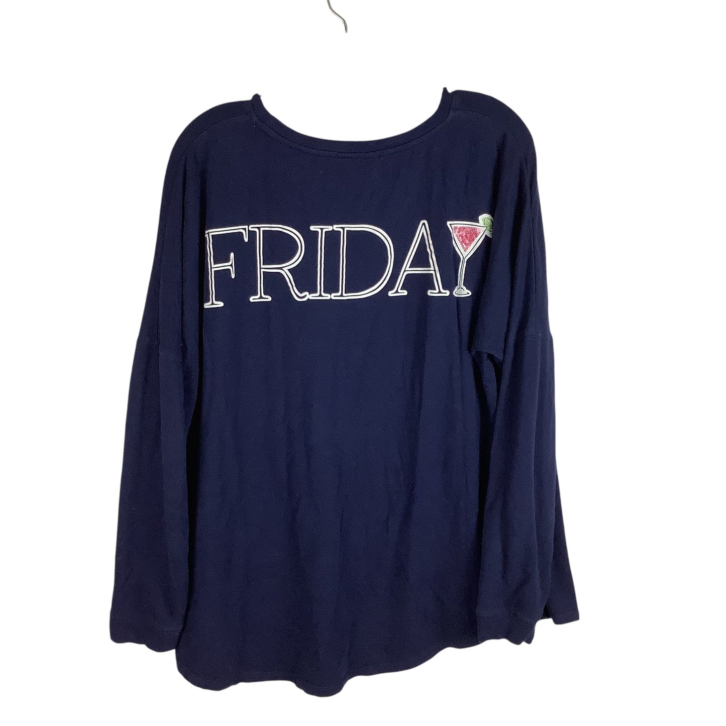 Top Long Sleeve By Crown And Ivy In Navy, Size: Xl