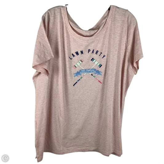 Top Short Sleeve By Talbots In Pink, Size: 2x