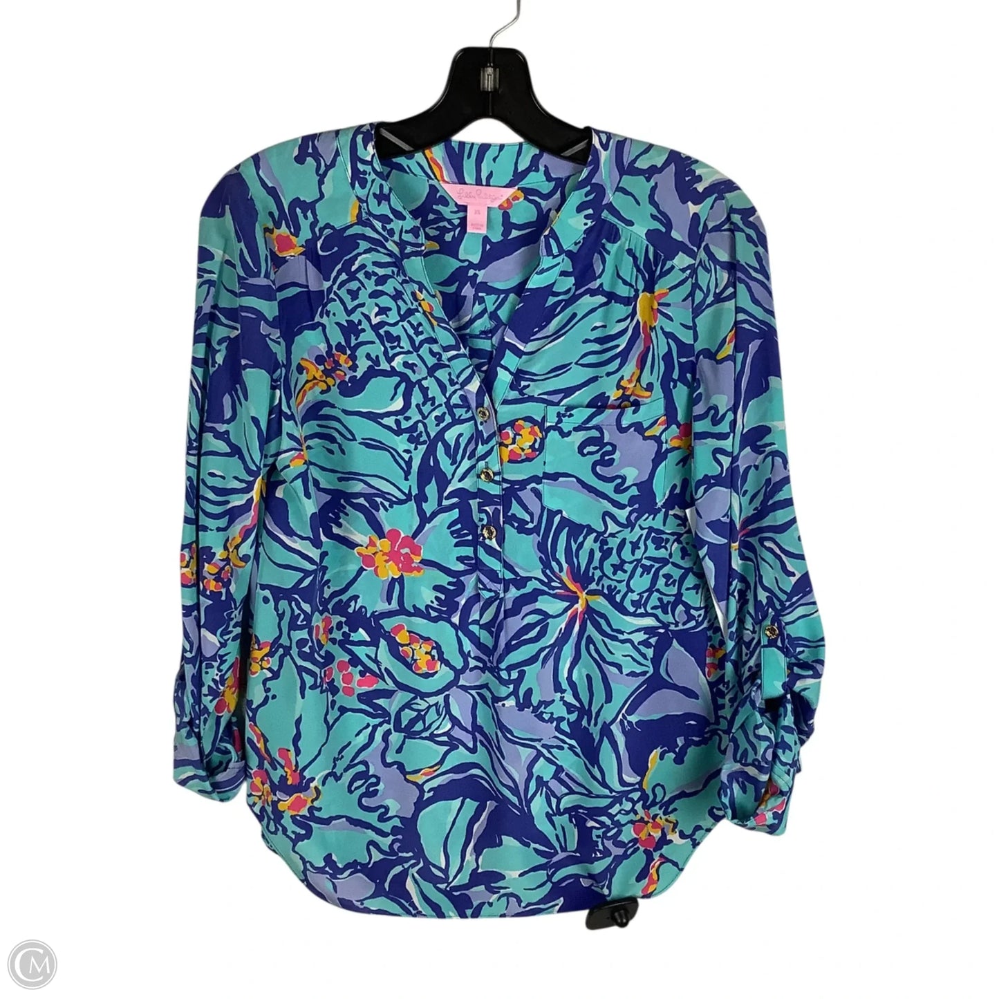Top Long Sleeve Designer By Lilly Pulitzer In Blue, Size: Xs