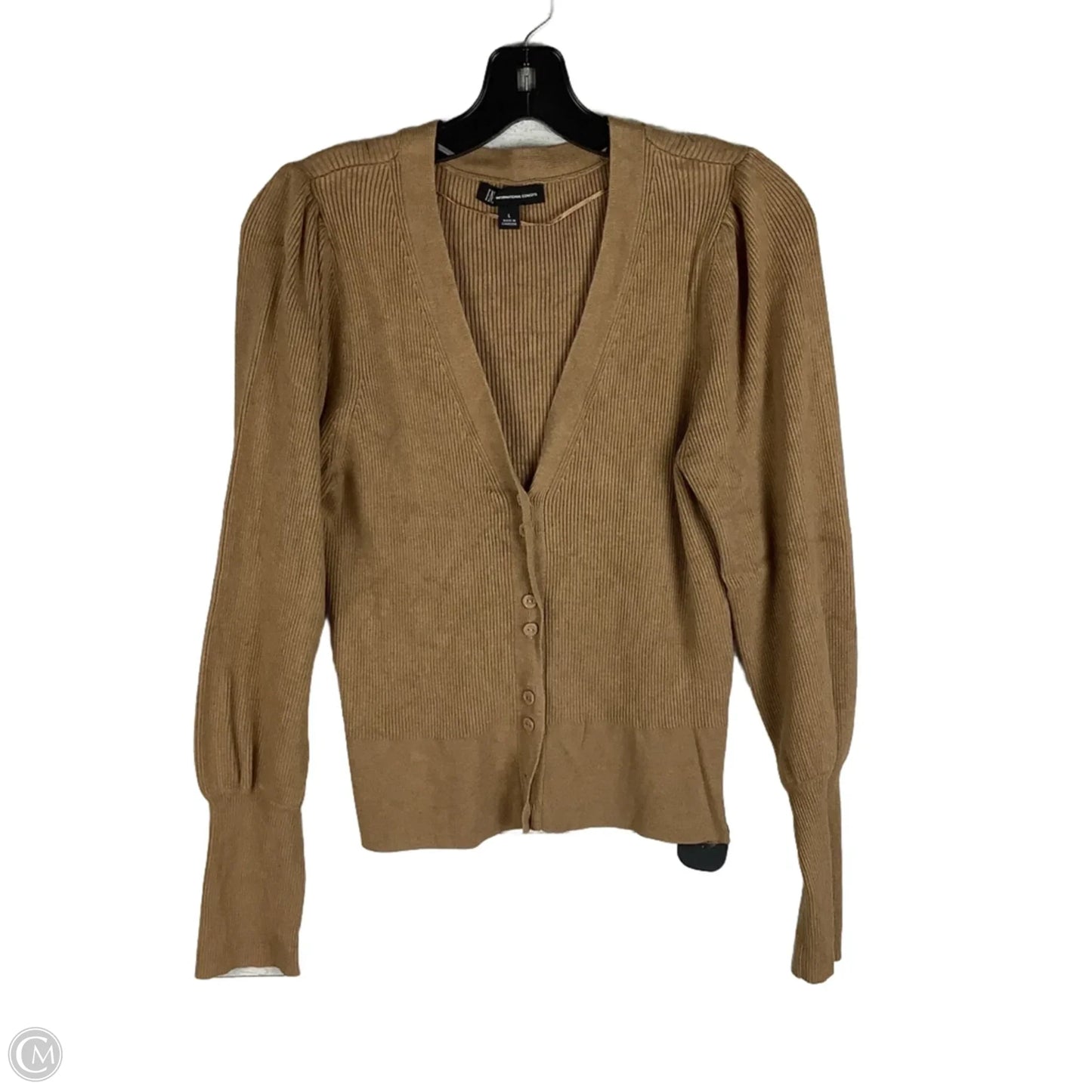 Top Long Sleeve By Inc In Brown, Size: L