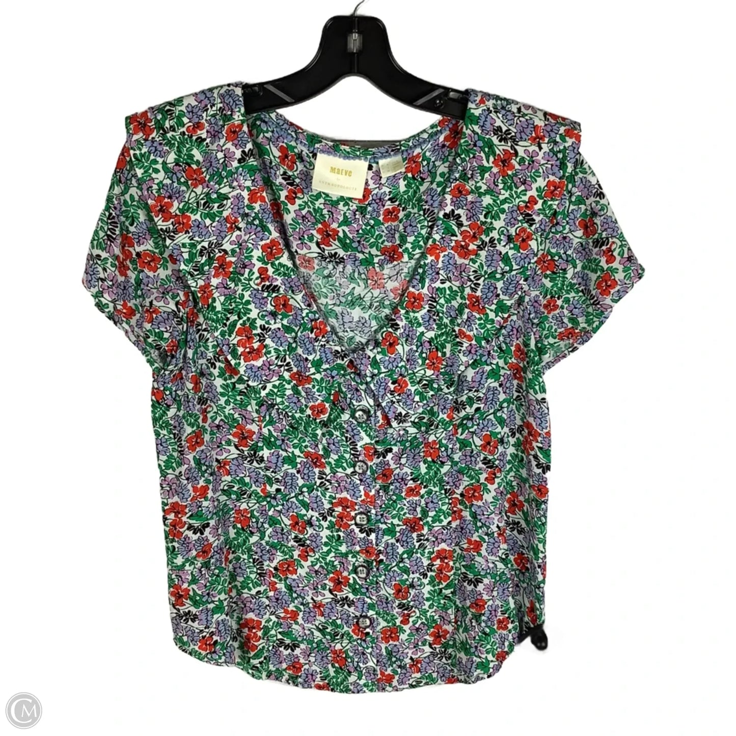 Top Short Sleeve By Maeve In Floral Print, Size: 4