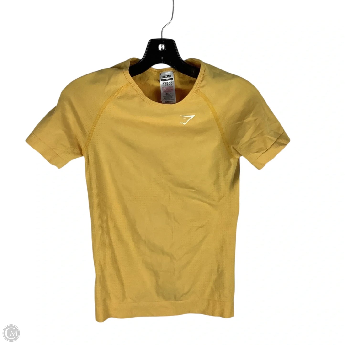 Athletic Top Short Sleeve By Gym Shark In Yellow, Size: M