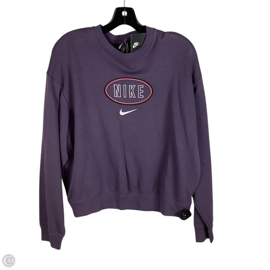 Athletic Sweatshirt Crewneck By Nike Apparel In Purple, Size: M