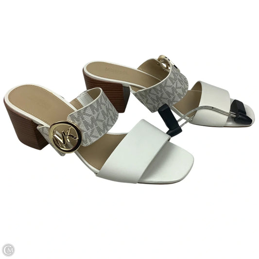 Sandals Heels Block By Michael By Michael Kors In Cream, Size: 7.5