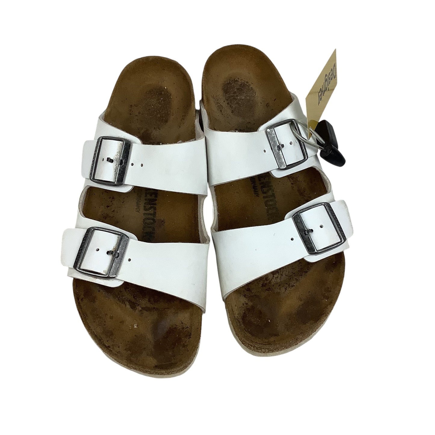 Sandals Designer By Birkenstock In White, Size: 10 (41)