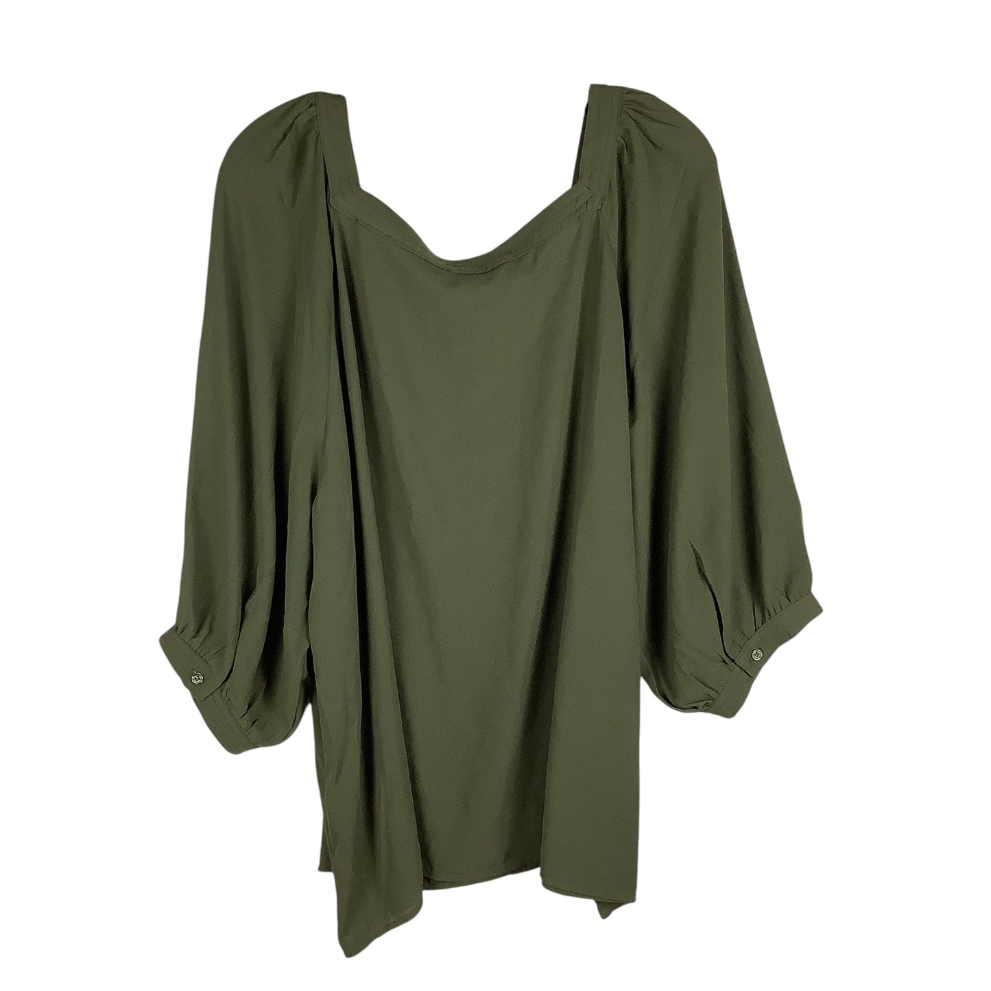 Top Long Sleeve By Chelsea And Theodore In Green, Size: 2x