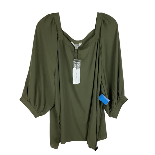 Top Long Sleeve By Chelsea And Theodore In Green, Size: 2x