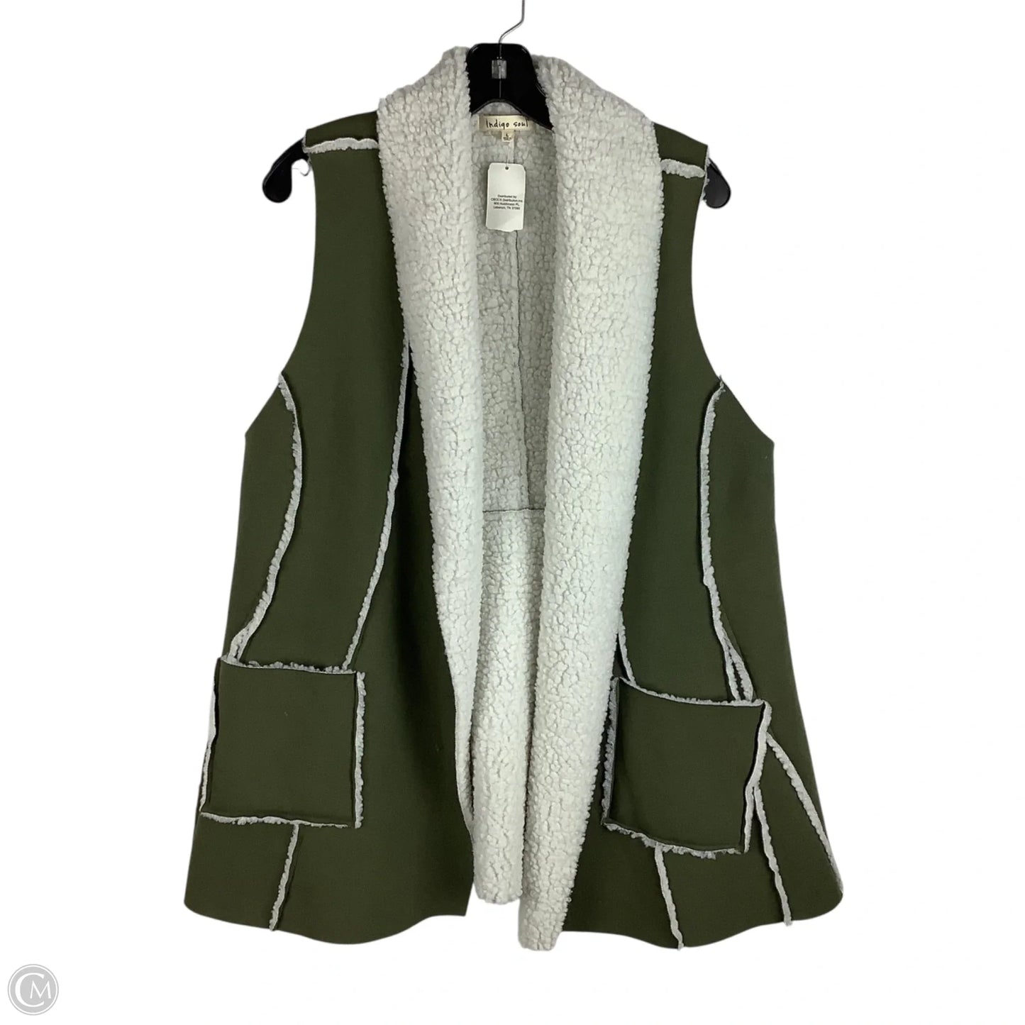 Vest Faux Fur & Sherpa By Indigo Soul In Green, Size: L