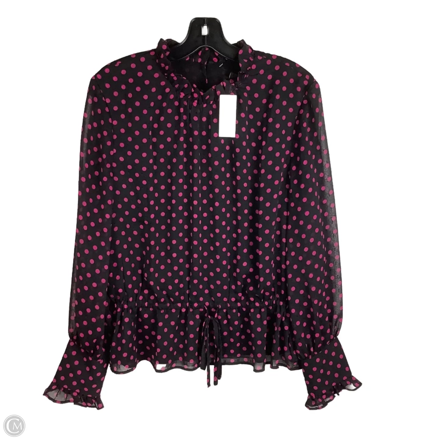 Top Long Sleeve By Ann Taylor In Polkadot Pattern, Size: L