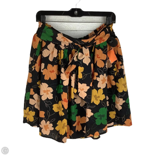 Skirt Mini & Short By Who What Wear In Black & Orange, Size: L