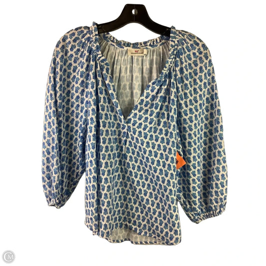 Top Long Sleeve By Vineyard Vines In Blue, Size: S