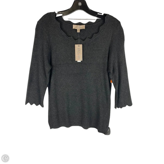 Top Long Sleeve By Philosophy In Grey, Size: Mp