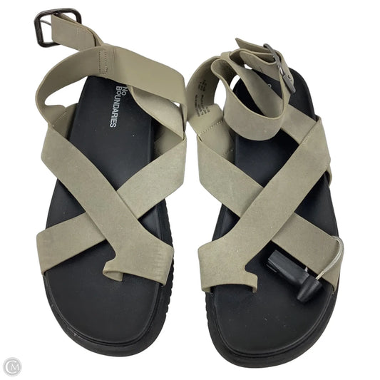 Sandals Flats By No Boundaries In Black & Grey, Size: 8