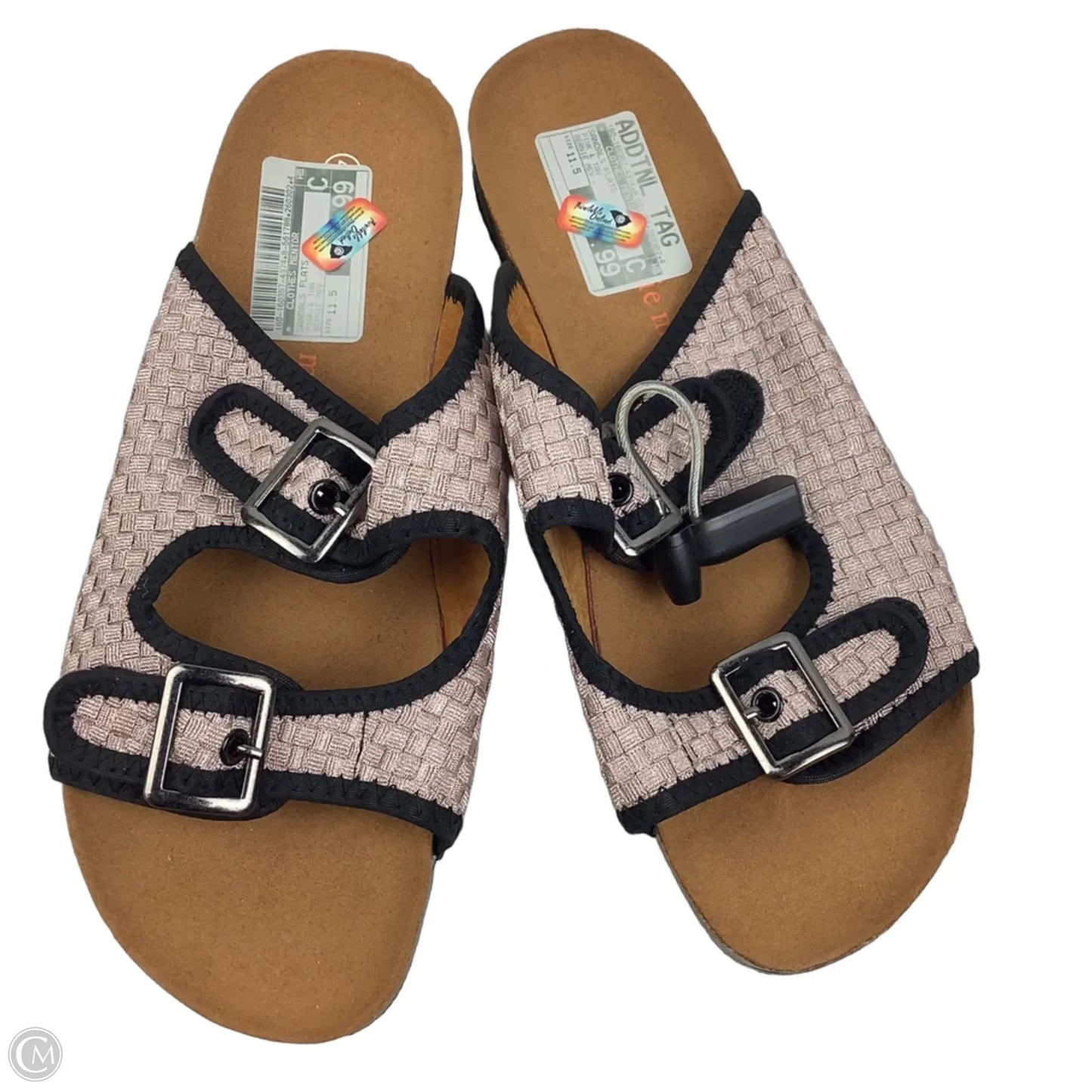 Sandals Flats By Clothes Mentor In Pink & Tan, Size: 11.5