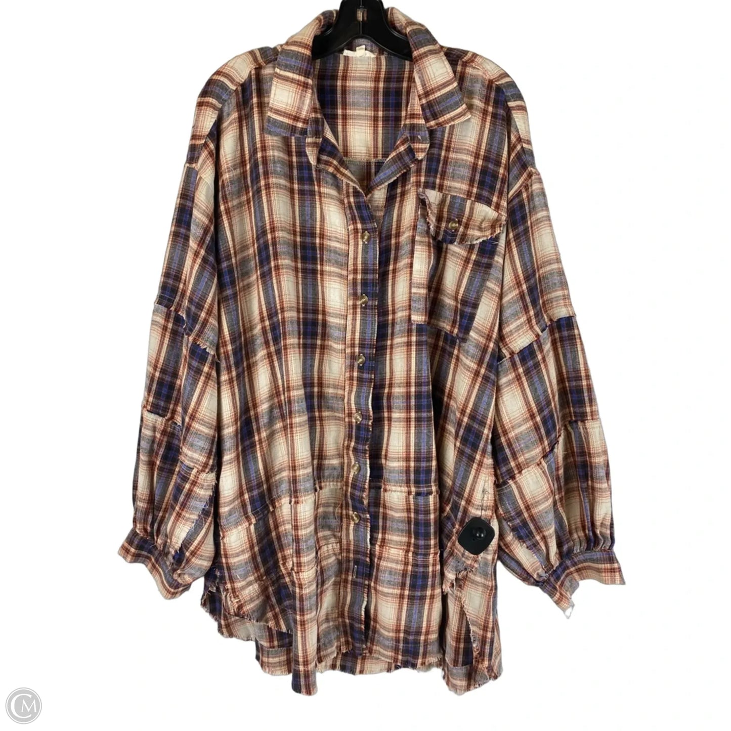Top Long Sleeve By Easel In Plaid Pattern, Size: 1x