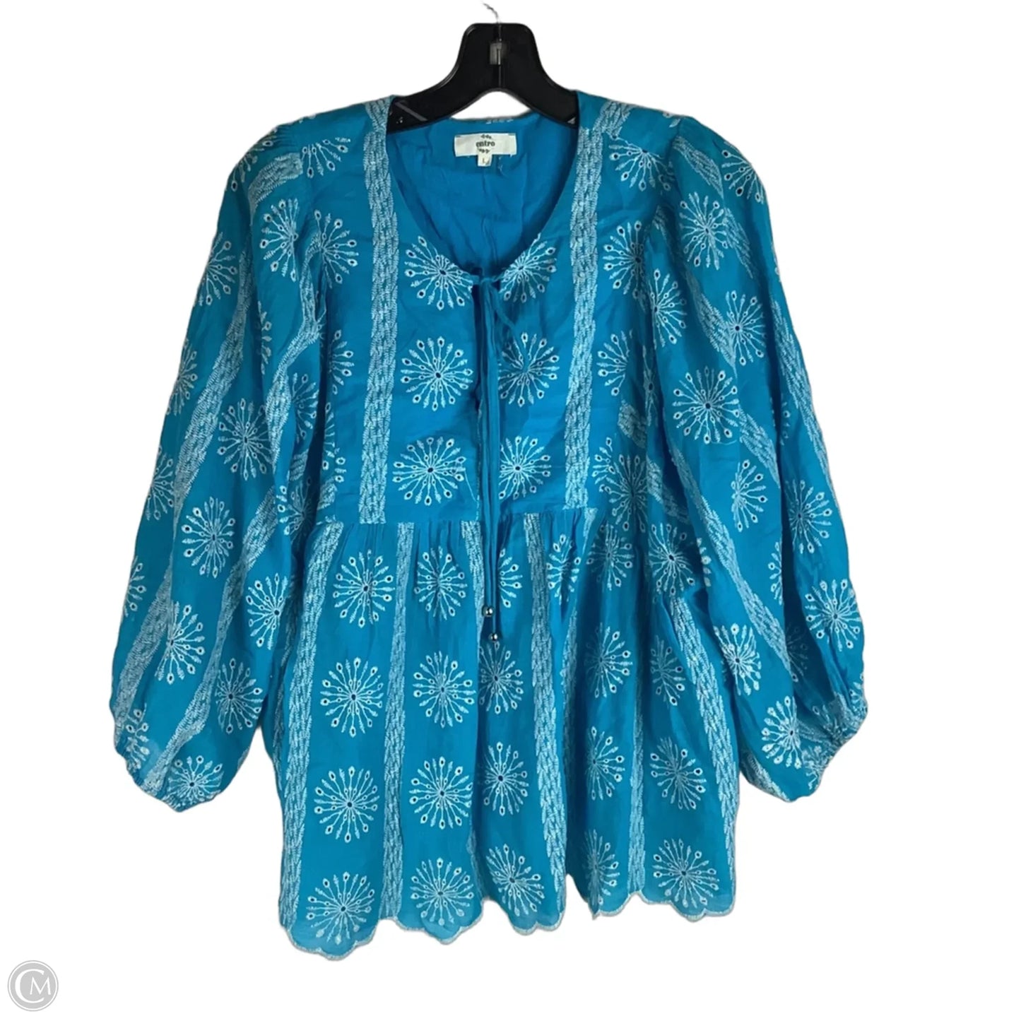 Top Long Sleeve By Entro In Blue, Size: L