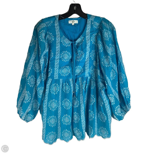 Top Long Sleeve By Entro In Blue, Size: L