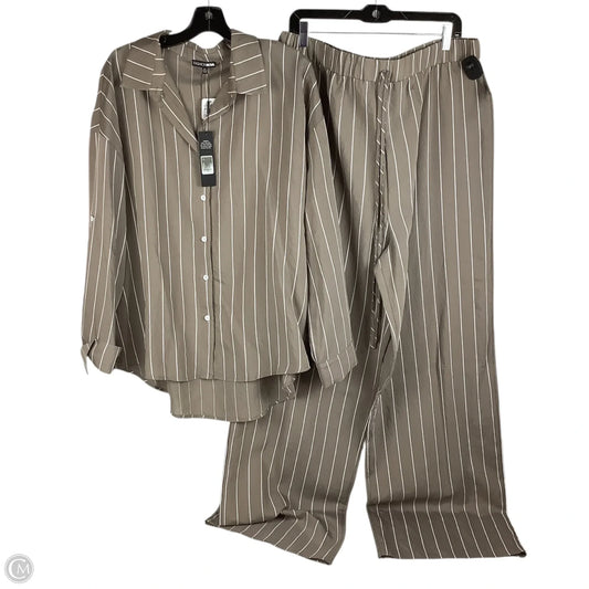 Pants Set 2pc By Fashion Nova In Brown, Size: 2x