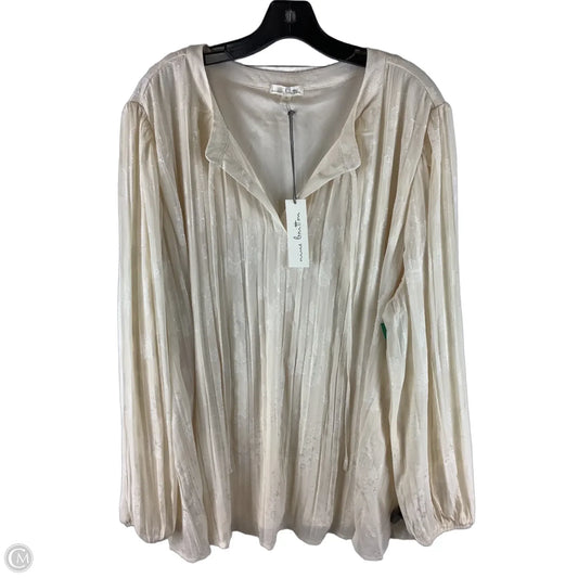 Top Long Sleeve By Nine Britton In Cream, Size: 3x