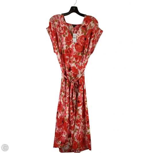 Dress Casual Midi By Ann Taylor In Red, Size: Xl
