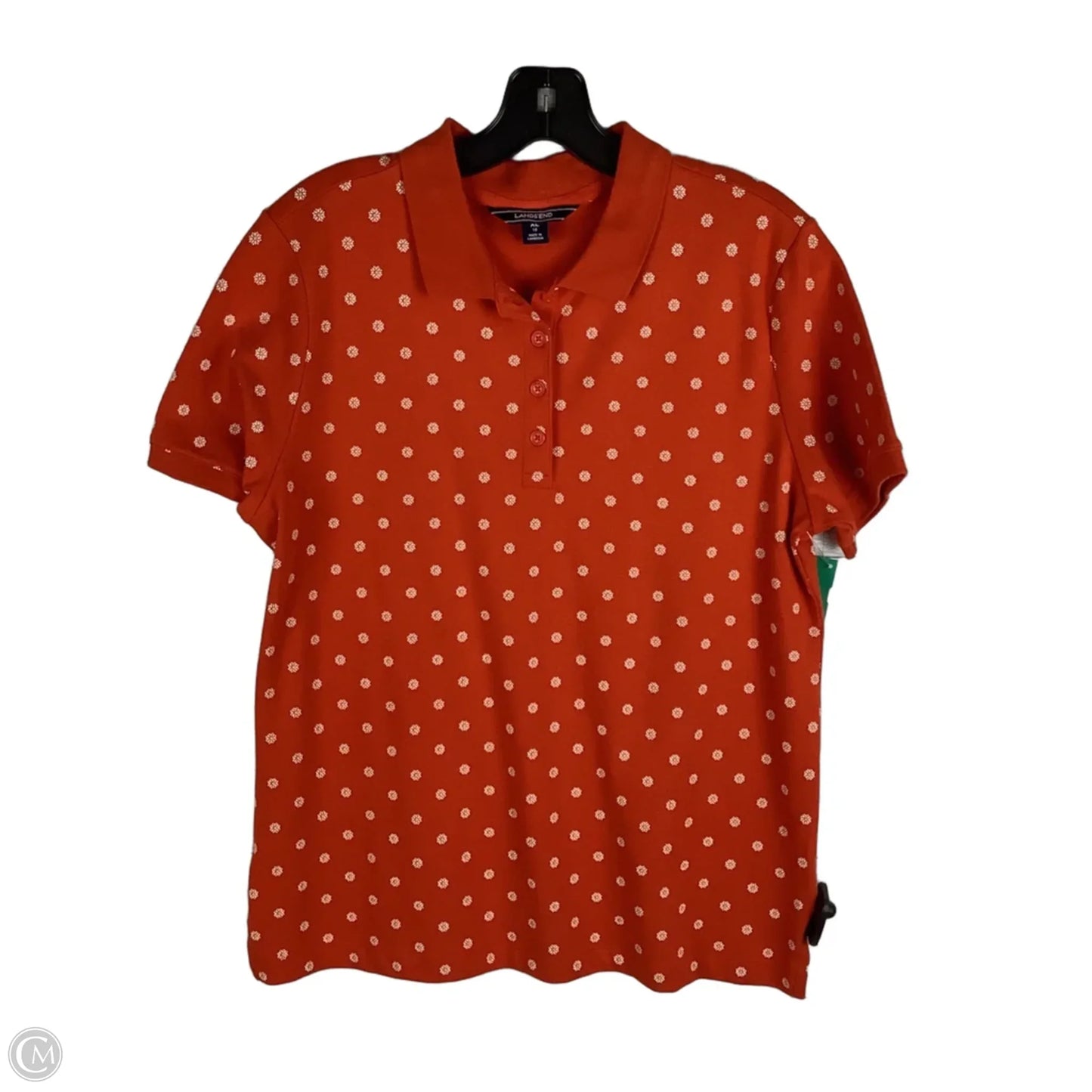 Top Short Sleeve By Lands End In Orange, Size: Xl