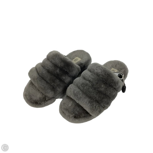 Slippers Designer By Ugg In Grey, Size: 6 (EU 38)