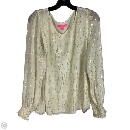 Top Long Sleeve Designer By Lilly Pulitzer In Gold, Size: Xl
