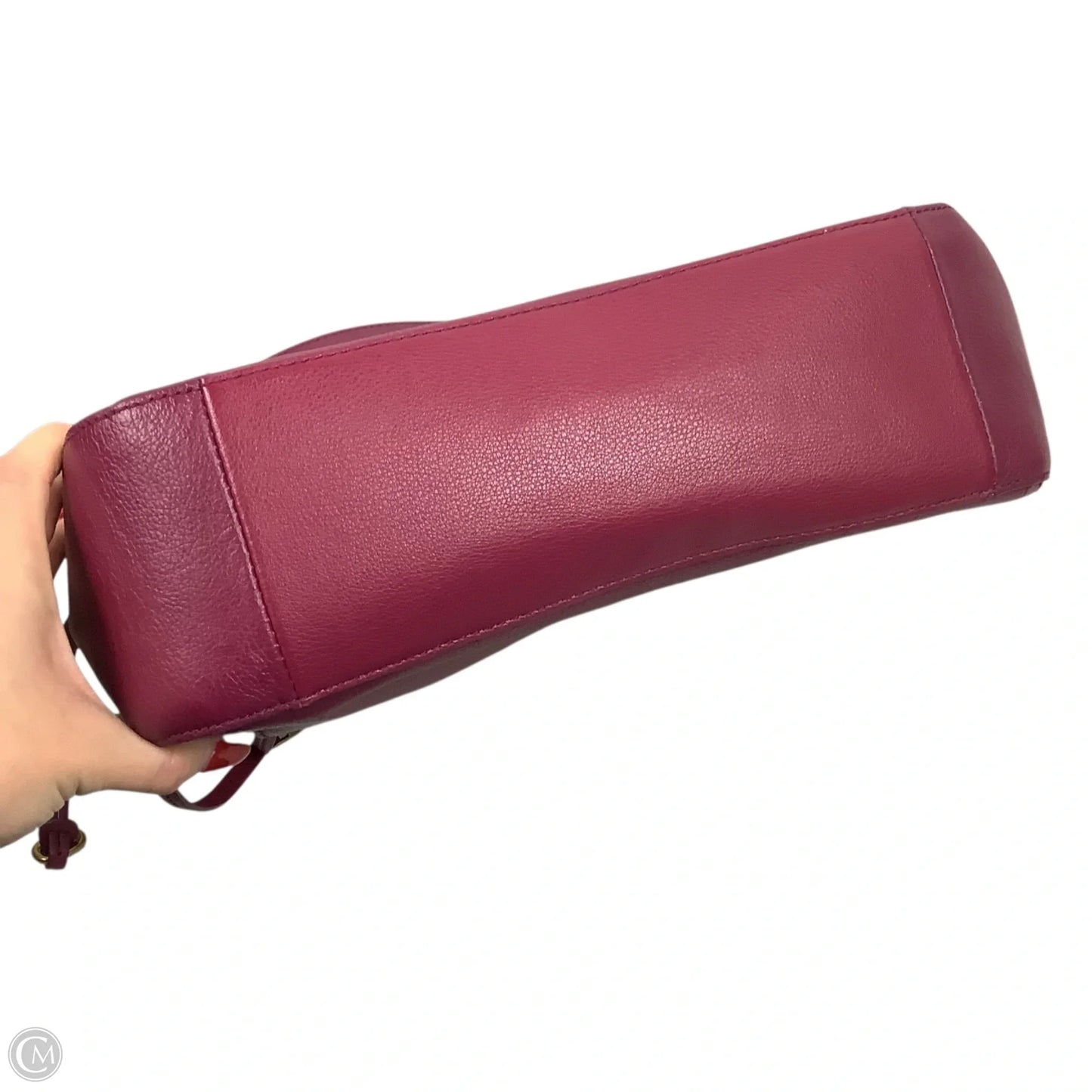 Handbag Leather By Fossil, Size: Medium