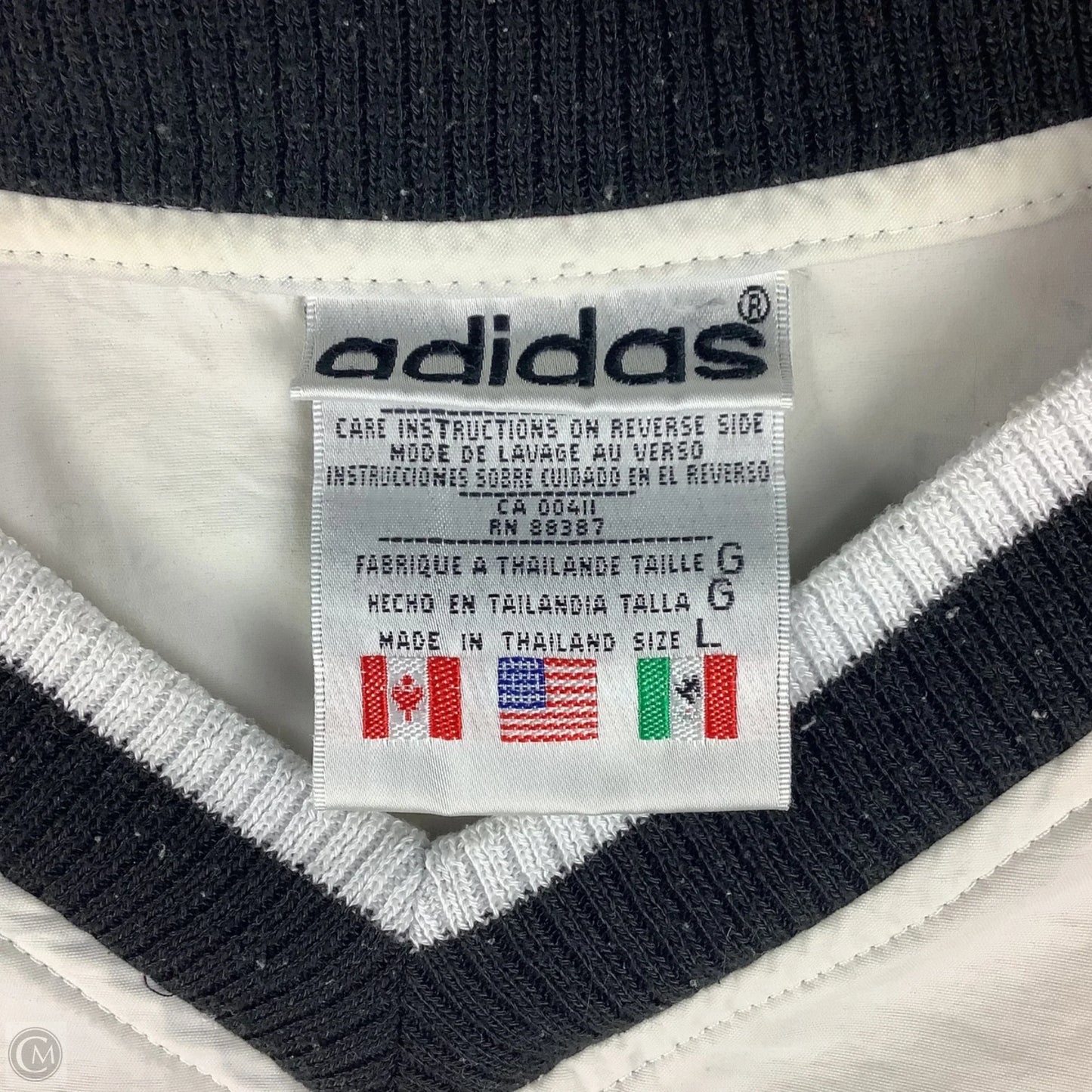 Jacket Shirt By Adidas In Black & White, Size: L