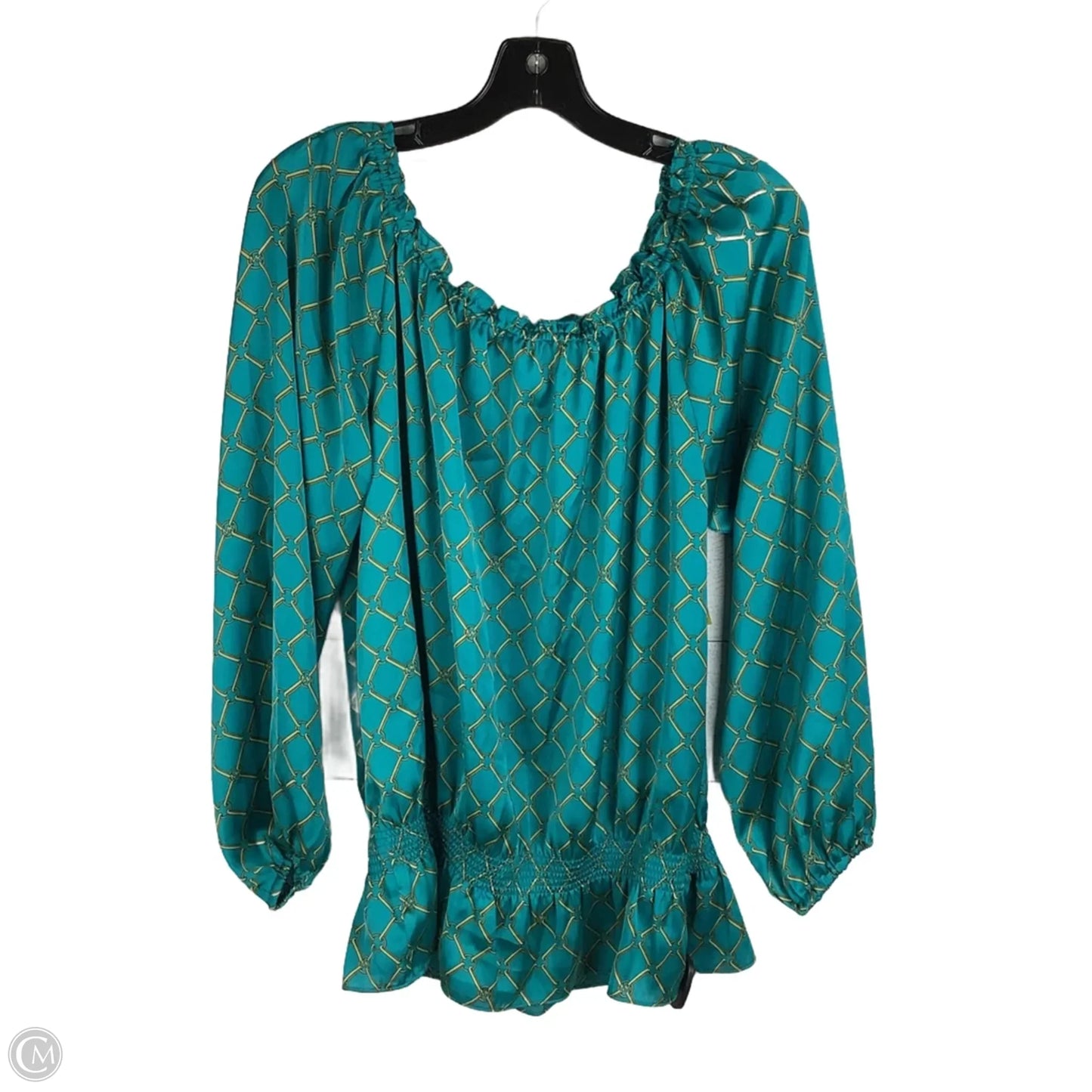 Top Long Sleeve By Michael By Michael Kors In Teal, Size: L