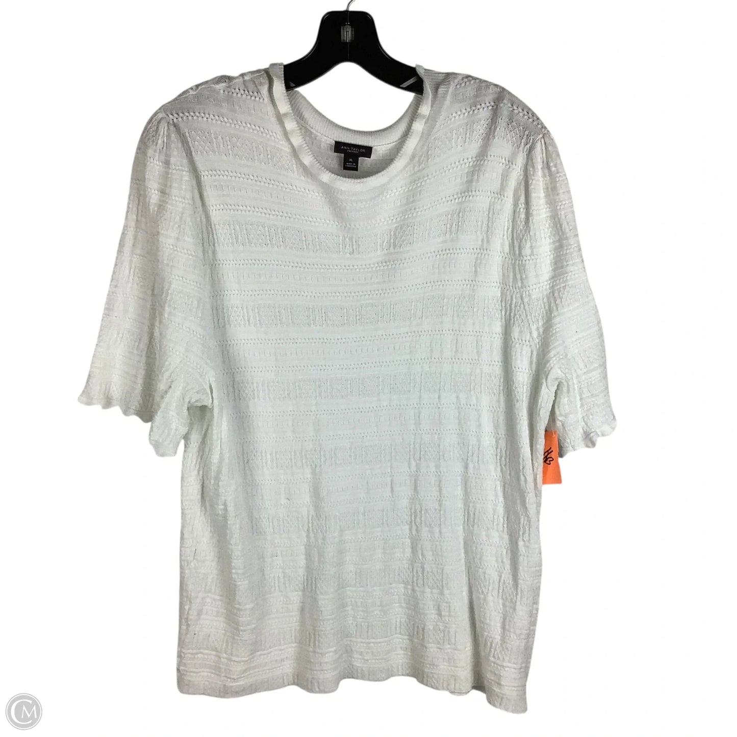 Top Long Sleeve By Ann Taylor In White, Size: Xl